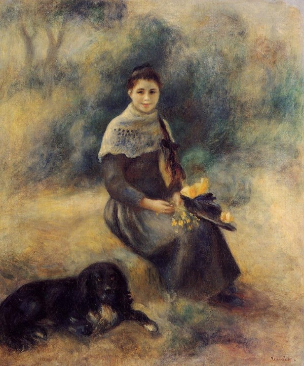 Young Woman with the Dog by Berthe Morisot
